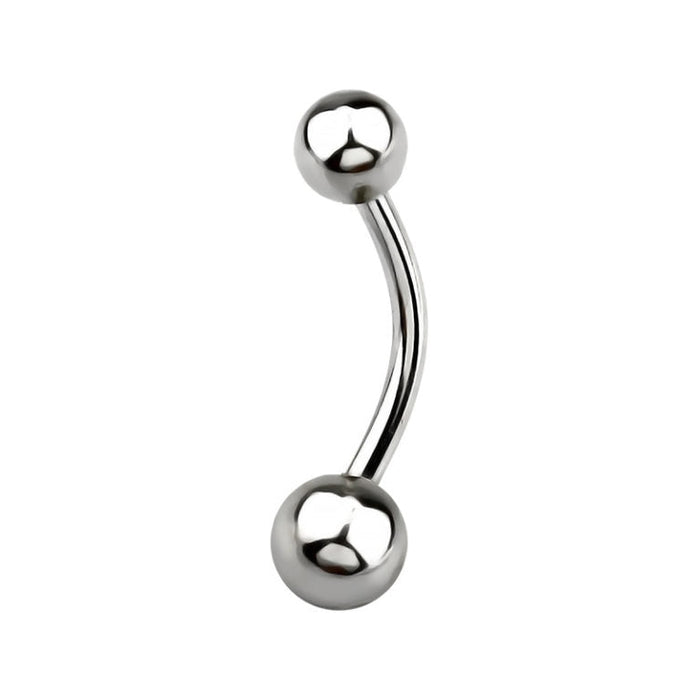 14g Surgical Steel Banana Bar 6mm / Surgical Steel / Silver Navel Bar