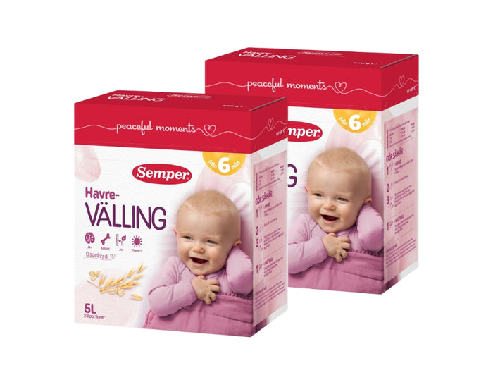 Semper Havrevälling Mild 2 x 725g – Swedish mild oat cereal drink for babies from 6 months