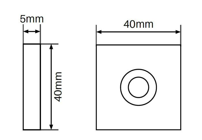 40x40mm flat cap (cap only) SS316 - Image 2