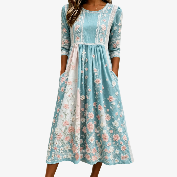 Abigail | Spring Blossom Midi Dress
