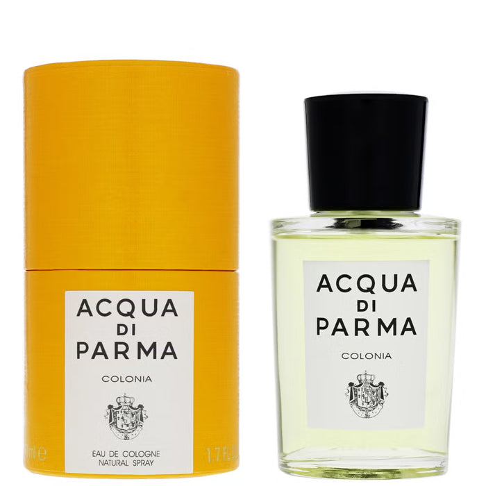 Acqua di Parma Colonia Eau de Cologne natural spray bottle, 50ml, featuring elegant packaging and classic design.