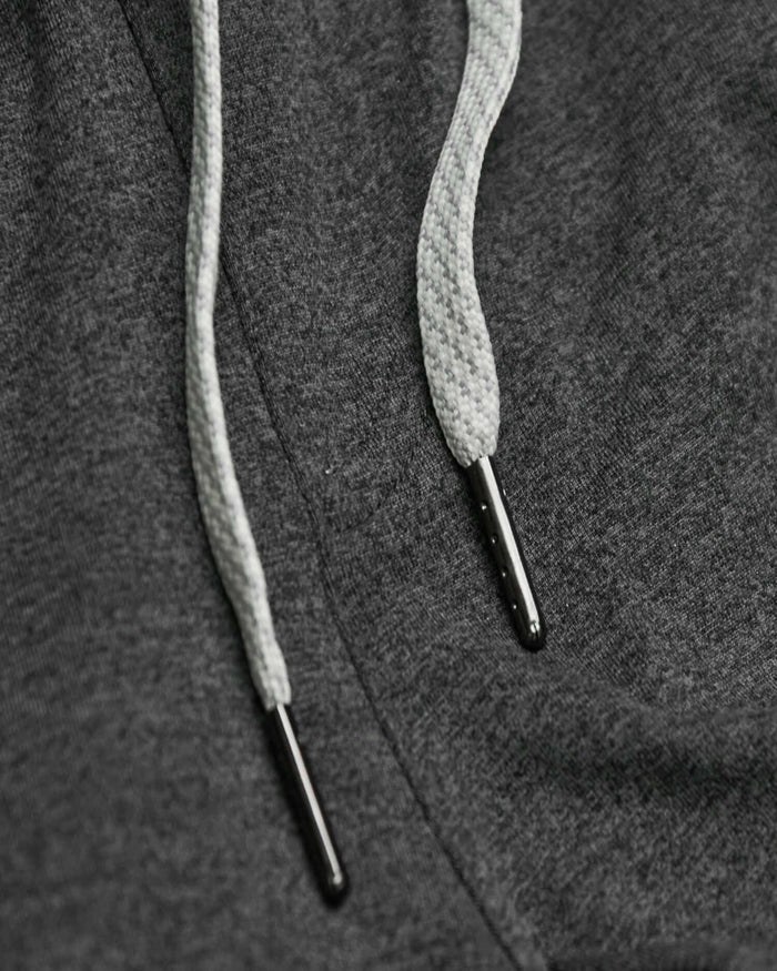 Black & Charcoal Heather Gray Active Training Joggers with light-gray drawcords.