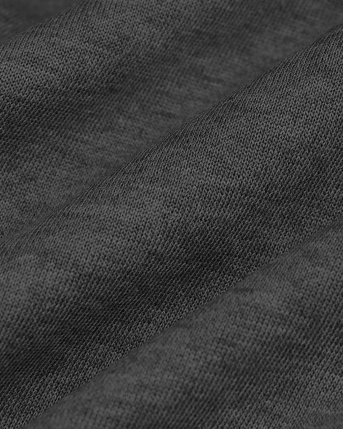 Charcoal Heather Gray Fleece French Terry Joggers fabric close-up.