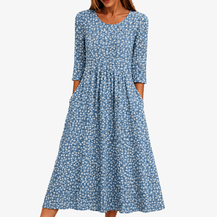 Claire | Blue Meadow Midi Dress