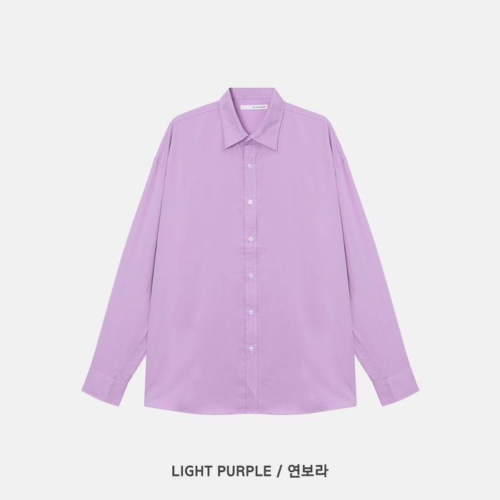 Cotton Blend Oversized Shirt - LIGHT PURPLE