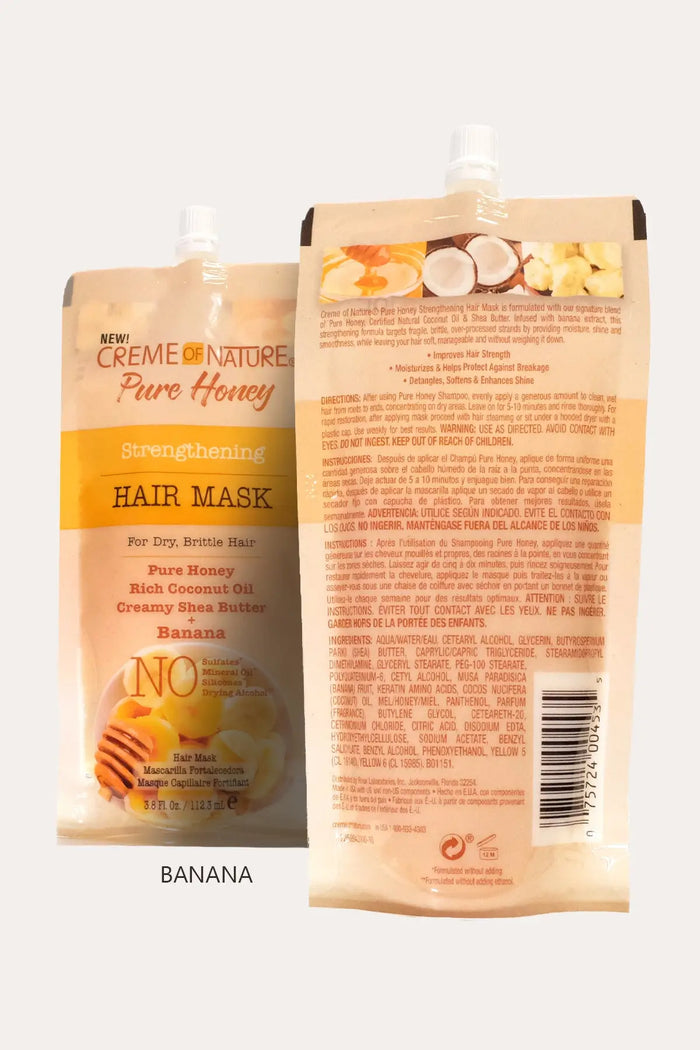 CREME OF NATURE PURE HONEY INTENSE HYDRATION TREATMENT HAIR MASK 3.8oz CREME OF NATURE