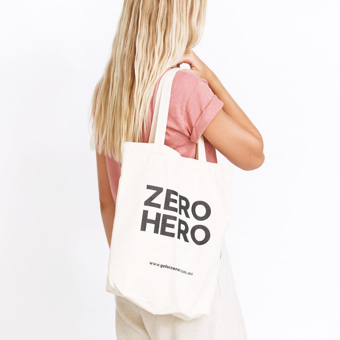 Go-For-Zero-Australia-Organic-Tote-Bag-Zero-Hero-Styled