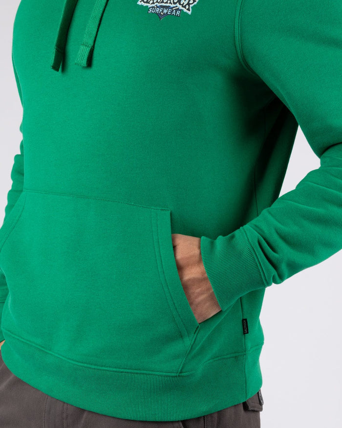 Heritage Shield Mens Pop Hoodie in Green