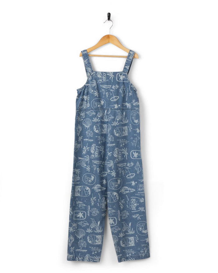 Island Life Kids Dungarees in Bright Blue