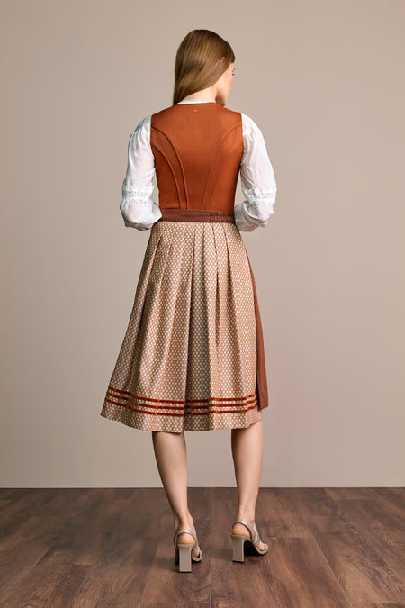 Julia Trentini Freda Long Dirndl, Orange — 70cm