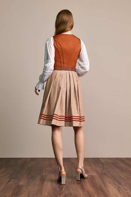 Julia Trentini Freda Midi Dirndl, Orange — 60cm