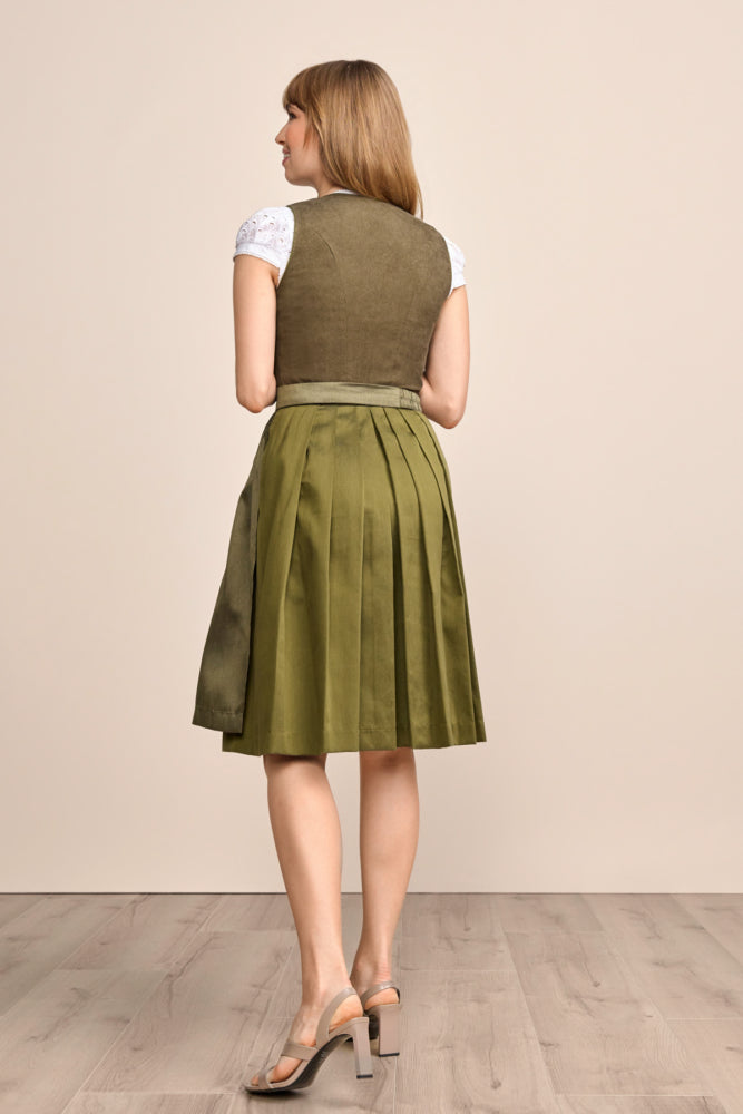 Kruger Midi Dirndl 2pcs. 60cm "Evi" olive