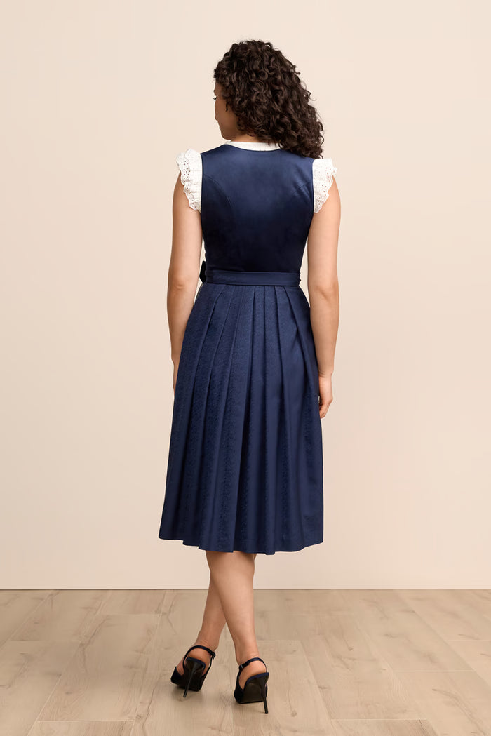 Krüger Mirabella Long Dirndl, Blue — 70cm 2pc Set