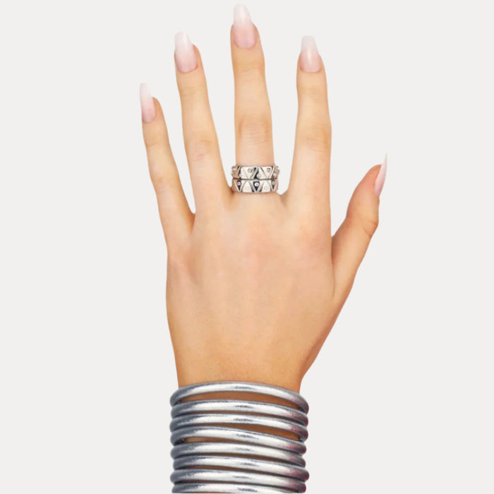 Palladium Light Gold Plated Brass "Light" Serenity Ring for Women | BuDhaGirl