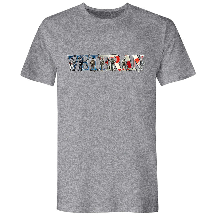 Mens Veteran Soldiers Tee Grey - the flag shirt