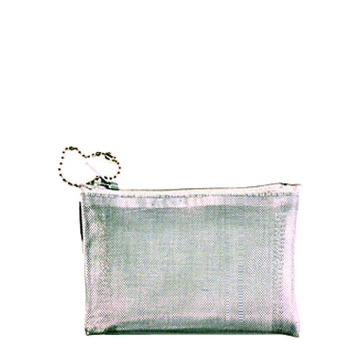 Small Silver Mesh See Through Coin Bag or Bobby Pin Case 3 x 4"
