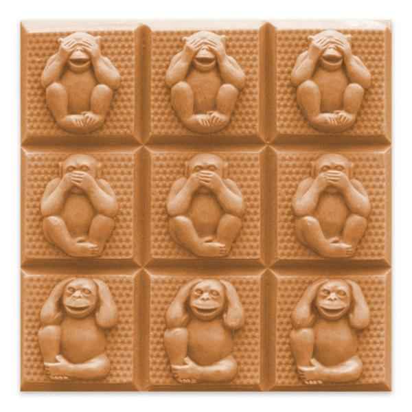 Monkey Soap Mold Tray- 3 Wise Monkeys 'Hear No, See No, Speak No'