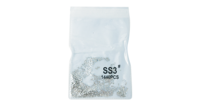 Nail Rhinestones R1 ss3 or ss4 (1.3-1.4mm) White (1440pcs/pack)