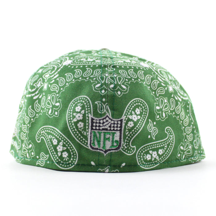 Philadelphia Eagles 75 Years New Era 59Fifty Fitted Hat (Paisley Green Camo Black Metallic Silver Under Brim)