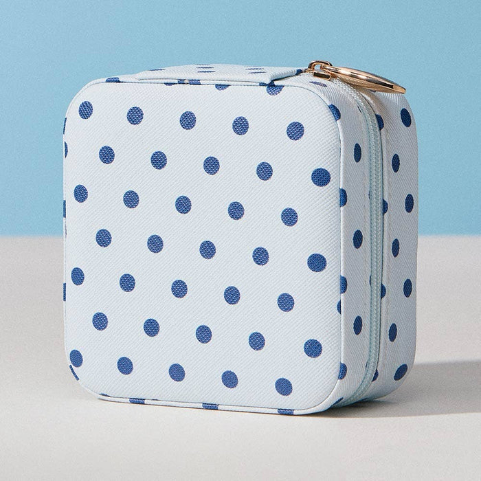 Sensibling Corp. Polka Dot Pattern Print Portable Square Jewelry Box