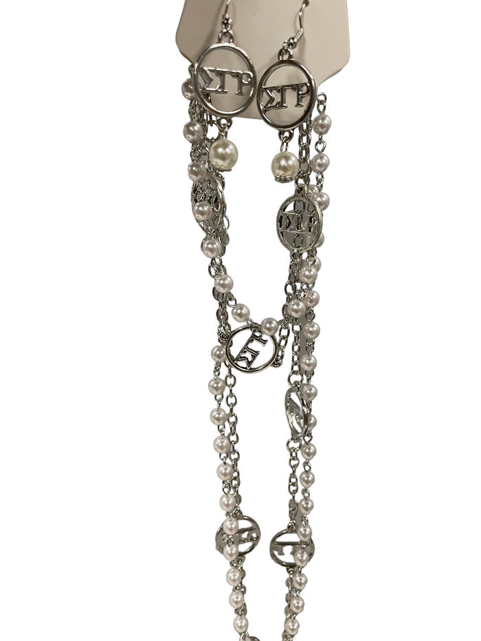 SGRHO Silver & Pearl Jewelry Set