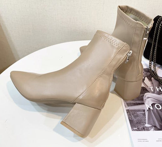SH451 - Korean Mid Heel Martin Boots