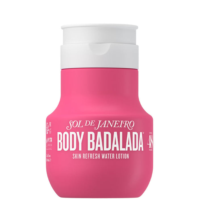 Sol de Janeiro Body Badalada '48 Lotion 100ml moisturizer bottle with a colorful design and pump dispenser.