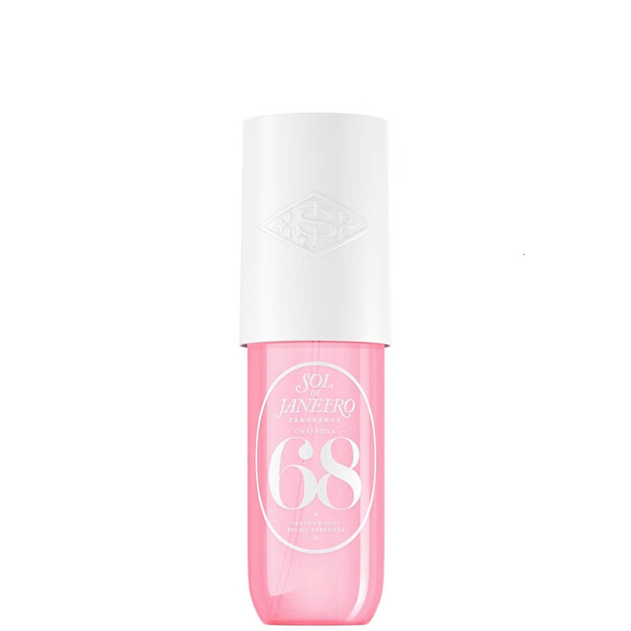 Sol de Janeiro Cheirosa 68 perfume mist in a 90ml spray bottle, with elegant packaging and floral scent design.