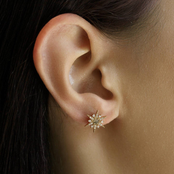 Tai Labradorite Stone Starburst Earrings