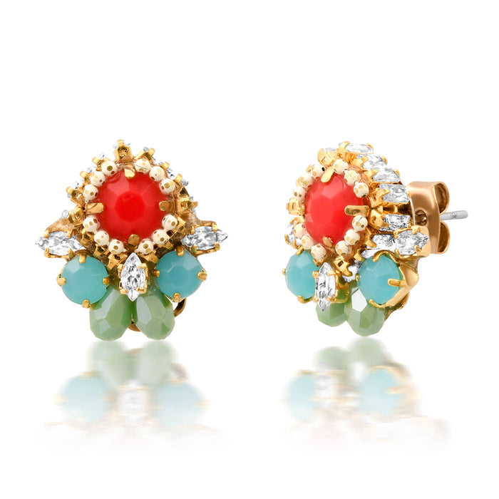Tai Mixed Media Opaque Stone Studs (mult. colors)
