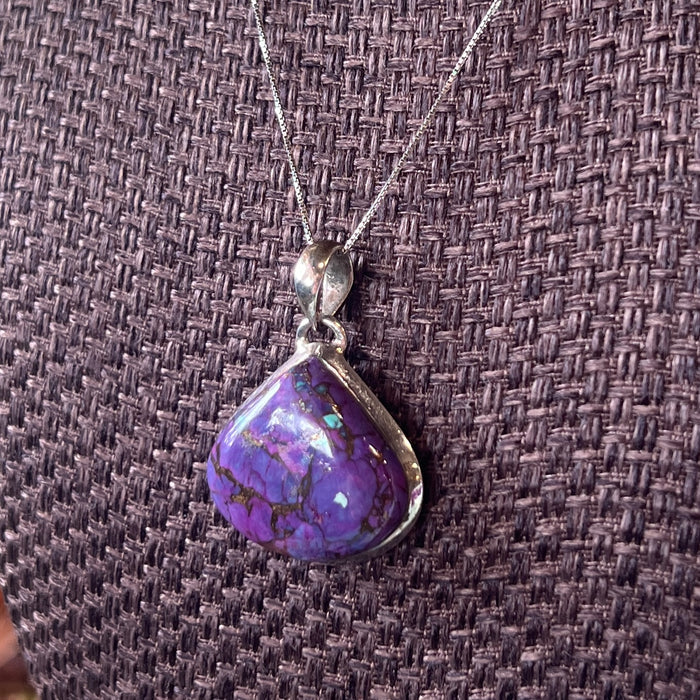 Teardrop Purple Stone Necklace