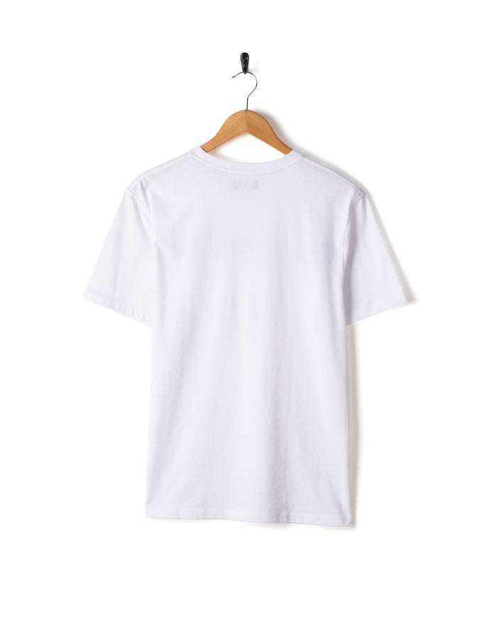 Torn Stripe Mens Short Sleeve T-Shirt in White