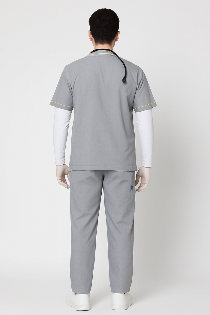TSM ULTRA 8 POCKET COLLAR NECK (GREY) MEN SCRUB
