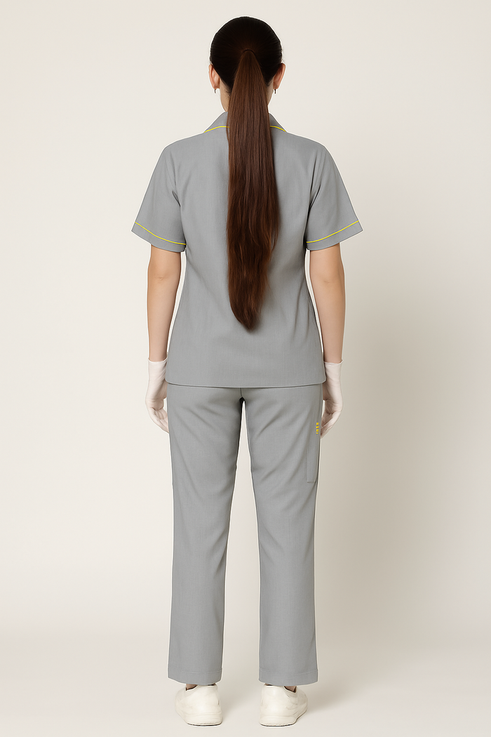 TSM ULTRA 8 POCKET COLLAR NECK (GREY) WOMEN SCRUB
