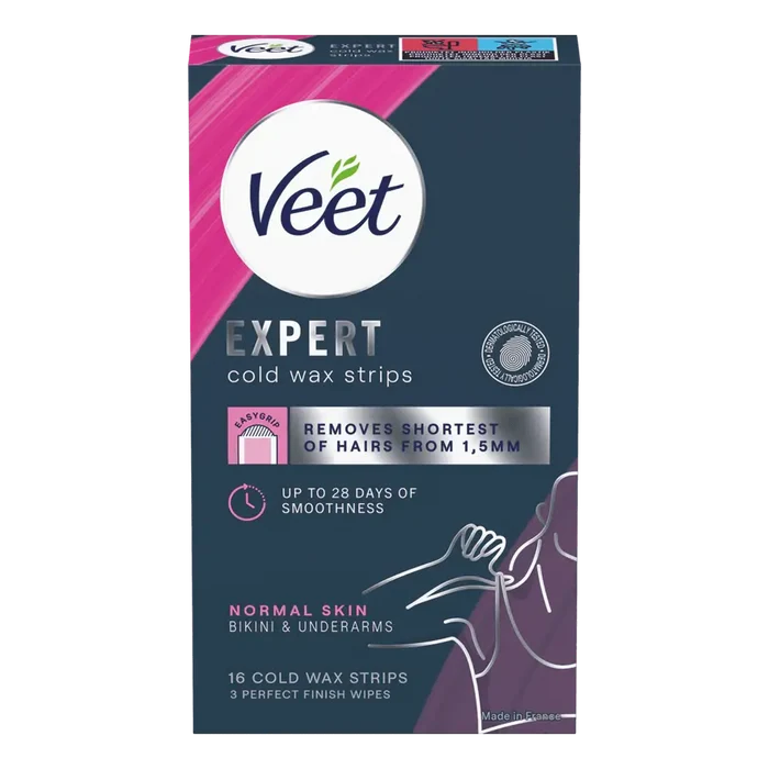 Veet Expert Cold Wax Strips bikini & armhuler normal hud 16 stk