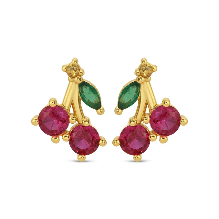 Velvet Gift Tag-Gold Cherry Studs