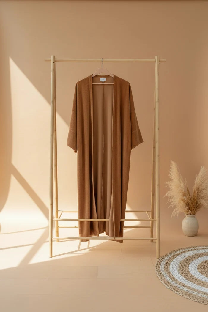 HAWA Velvet Kimono Set - Terracotta in Kuwait - Waha Lifestyle