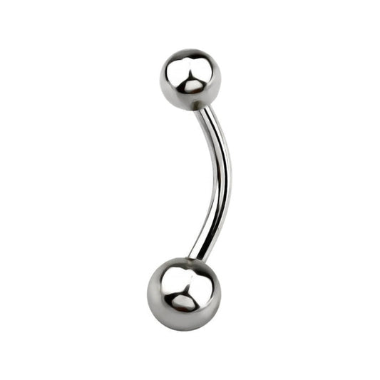 14g Surgical Steel Banana Bar 6mm / Surgical Steel / Silver Navel Bar