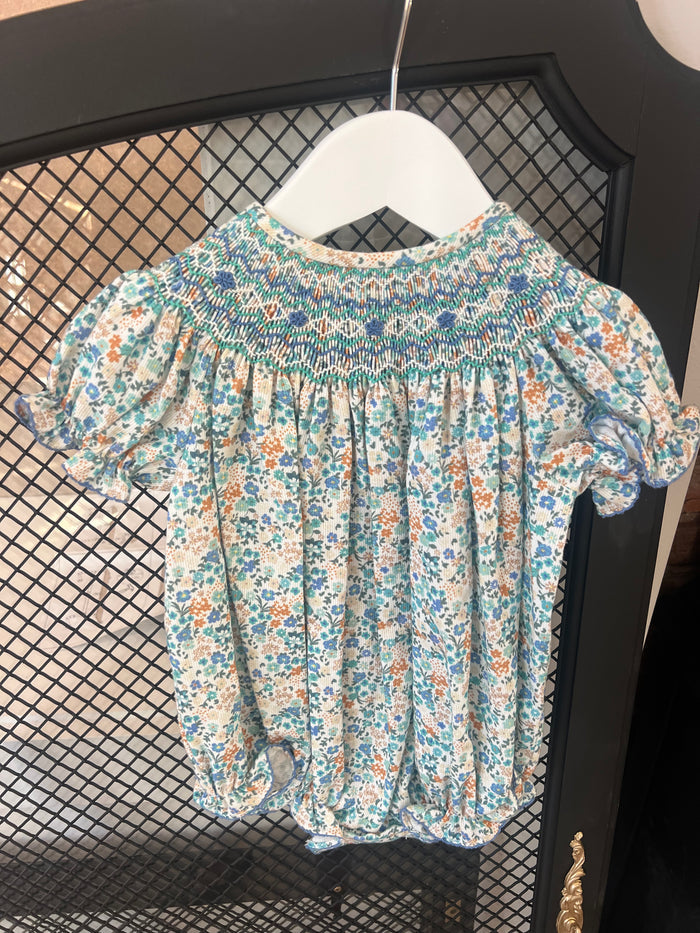 Gracie Floral Smocked Bubble