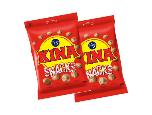 2 × Fazer Kina Röd Snacks (Puffar) 150g – Swedish chocolate-coated puffed corn candy 2-pack