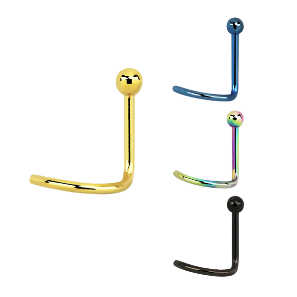 Black 2mm Ball Anodized Surgical Steel Nose Screw Nose Screw