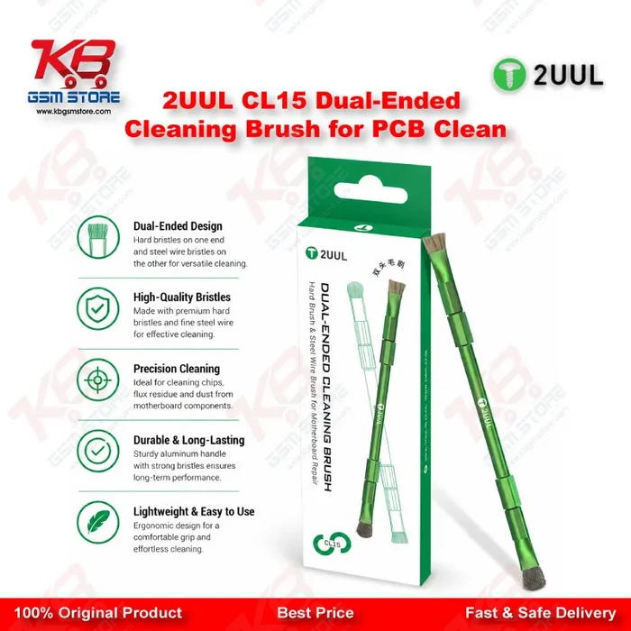 2UUL CL15 Dual-Ended Cleaning Brush for Motherboard & PCB Repair