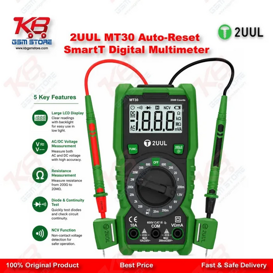 2UUL MT30 Auto-Reset Smart Digital Multimeter for Mobile PCB Repair