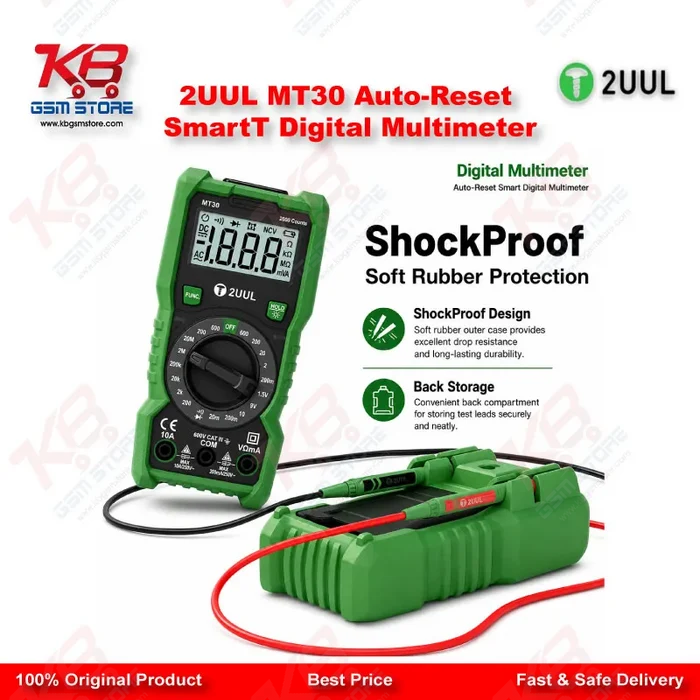 2UUL MT30 Auto-Reset Smart Digital Multimeter for Mobile PCB Repair
