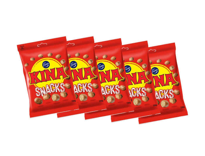 5 × Fazer Kina Röd Snacks (Puffar) 150g – Swedish chocolate-coated puffed corn candy 5-pack