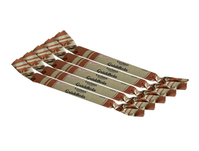 Grenna Polkagriskokeri SOCKERFRI Gräddkolastång 5 x 40g – Handmade Swedish sugar free cream toffee rock candy sticks from Gränna