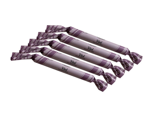 Grenna Polkagriskokeri Sockerstång Viol 5 x 50g – Handmade Swedish violet rock candy sticks from Gränna