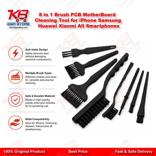 8 in 1 Brush PCB MotherBoard Cleaning Tool for iPhone Samsung Huawei Xiaomi All Smartphones