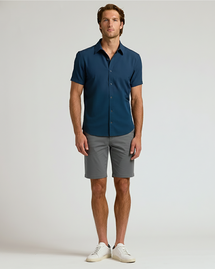 Man modeling The Standard 9 Chino Shorts 3-Pack.