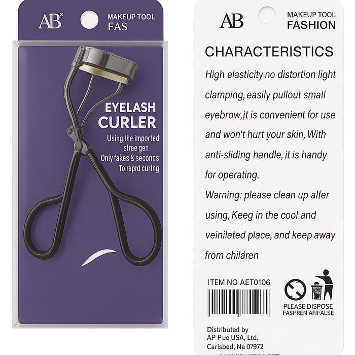AB Ana Beauty Eyelash Curler in Black*Extra Gel pad*New in box